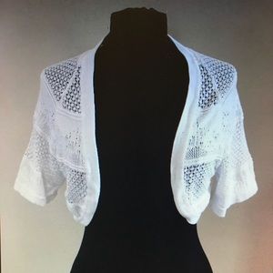 White knit crochet cover up